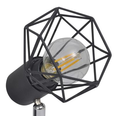 vidaXL Plafondlamp met 4 LED's industriële stijl zwart