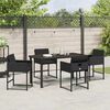 vidaXL Tuin eettafelset 5 pcs Zwart poly rattan