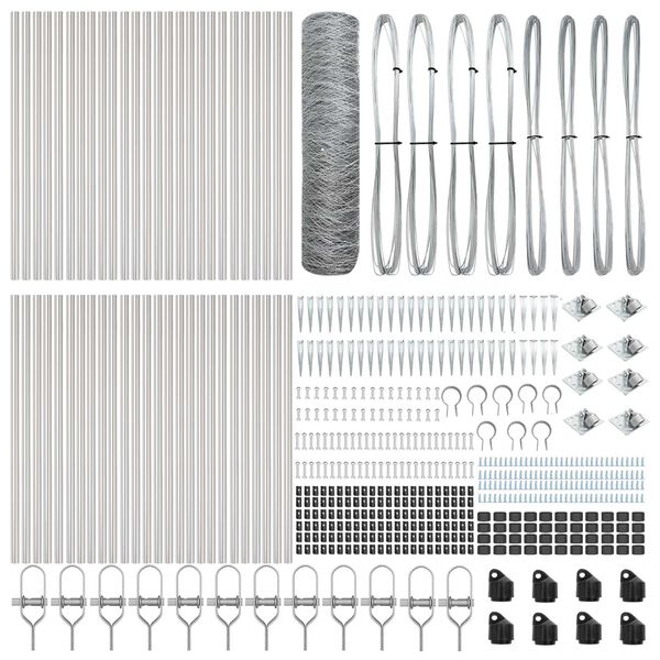 vidaXL Afrasteringspaal Zilver 100 x 0,6 m (36 mm gaas) Staal