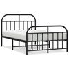 vidaXL Bedframe met hoofd- en voeteneinde metaal zwart 120x190 cm