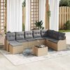 vidaXL Tuin Sofa Set Beige poly rattan