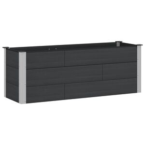 vidaXL Verhoogde plantenbak Zwart 150 x 50 x 54 cm alu.