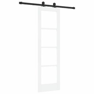 vidaXL Schuifdeur ORKDAL Wit 61 x 198,5 cm Massief grenenhout en glas