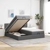 vidaXL Ottoman bed met matrassen en LED's 200x200cm stof donkergrijs
