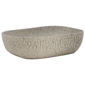 vidaXL Opzetwasbak rechthoekig 48x37,5x13,5 cm keramiek grijs