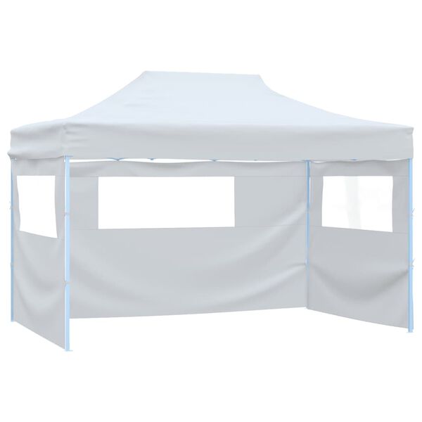 vidaXL Partytent met 4 zijwanden inklapbaar 3x4,5 m wit