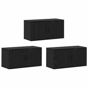 vidaXL Wandtv-kast Set 3 pcs Zwart Eiken 80 x 34,5 x 40 cm