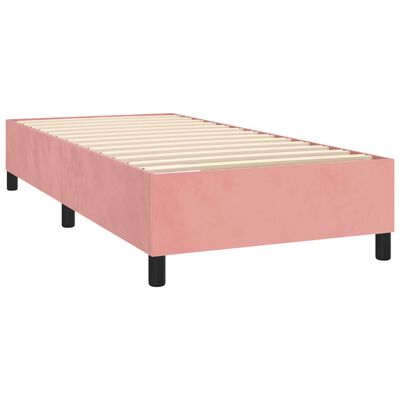 vidaXL Bedframe fluweel roze 90x190 cm