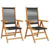 vidaXL Inklapbare stoelen 2 st massief acaciahout en polypropeen zwart