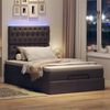 vidaXL Ottoman bed met matras en LED's 120x190 cm stof donkerbruin