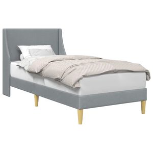 vidaXL Bedframe met hoofdeinde Lichtgrijs 100 x 200 cm Stof