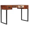 vidaXL Bureau 117x50x76 cm massief acaciahout en echt leer