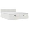 vidaXL Ottoman bed met matrassen 200x200cm kunstleer wit