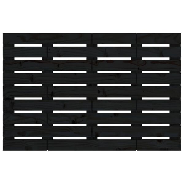 vidaXL Hoofdbord wandmontage 81x3x63 cm massief grenenhout zwart