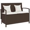 vidaXL Tuinbank met kussen poly rattan bruin