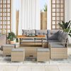 vidaXL Tuin Sofa Set met kussen 9 pcs Beige Poly riet
