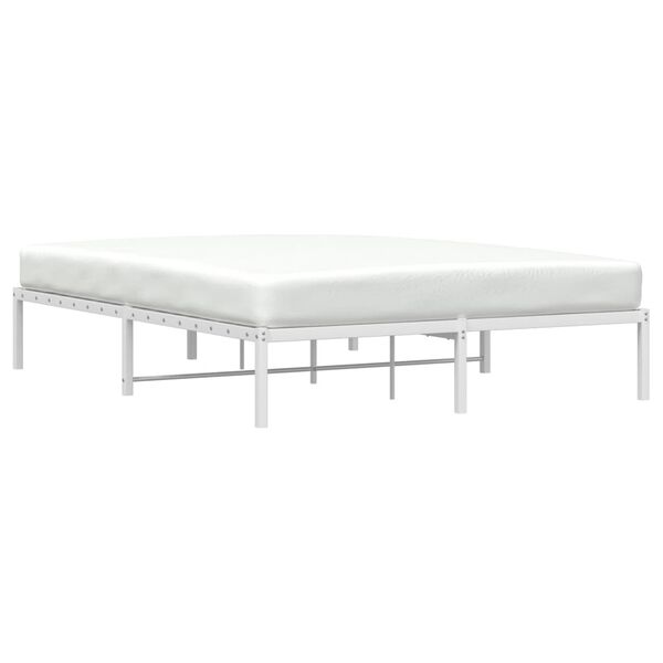 vidaXL Bedframe metaal wit 160x200 cm