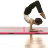 vidaXL Gymnastiekmat met pomp opblaasbaar 500x100x10 cm PVC roze