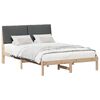 vidaXL Bedframe Bruin en donkergrijs 140 x 190 cm Massief grenenhout