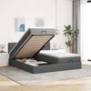 vidaXL Ottoman bed met matrassen en LED's 200x200cm stof donkergrijs
