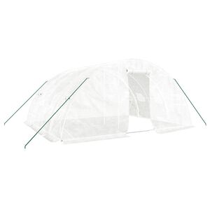 vidaXL Kas met stalen frame wit 20 m&sup2; 5x4x2,3 m