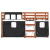 vidaXL Stapelbed met gordijnen 75x190 cm grenenhout wit en zwart