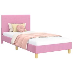 vidaXL Bedframe voor kinderen met hoofdbord Roze 80 x 200 cm Stof