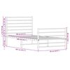 vidaXL Bedframe met hoofd- en voeteneinde metaal wit 80x200 cm