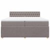 vidaXL Boxspring met matras stof taupe 200x200 cm