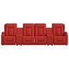 vidaXL Massagestoel 4-zits verstelbaar bekerhouders kunstleer wijnrood