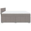 vidaXL Boxspring met matras stof taupe 180x200 cm