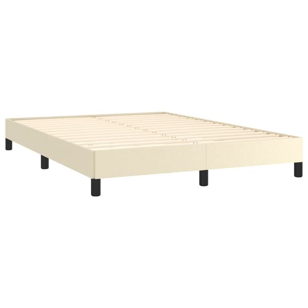 vidaXL Bedframe kunstleer cr&egrave;mekleurig 140x200 cm