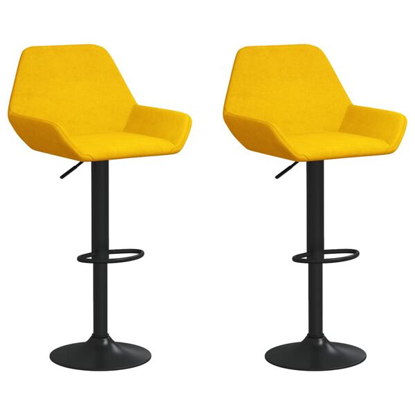 vidaXL Barkrukken 2 st fluweel mosterdgeel