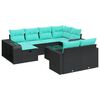 vidaXL 11-delige Loungeset met kussens poly rattan zwart