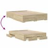 vidaXL Bedframe met lades bewerkt hout sonoma eikenkleurig 135x190 cm