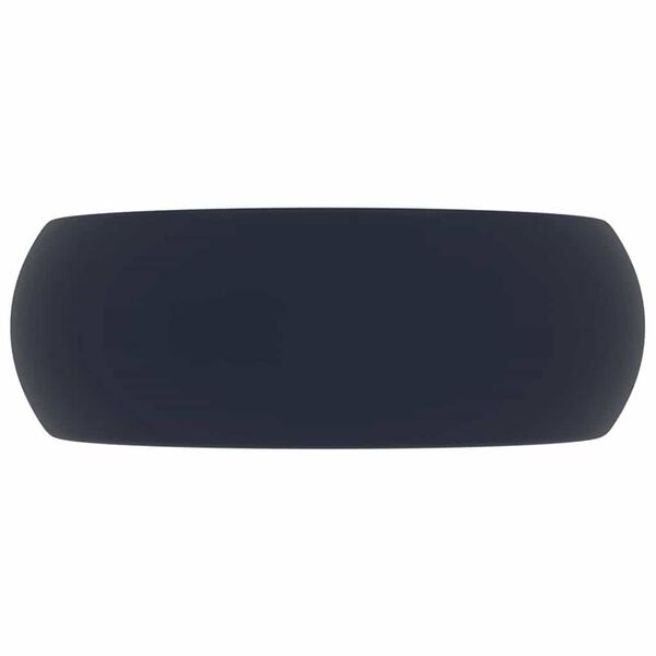 vidaXL Wastafel rond 40x15 cm keramiek mat donkerblauw