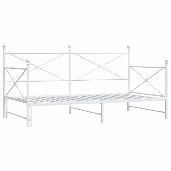vidaXL Slaapbank met onderschuifbed zonder matras 100x200 cm staal wit