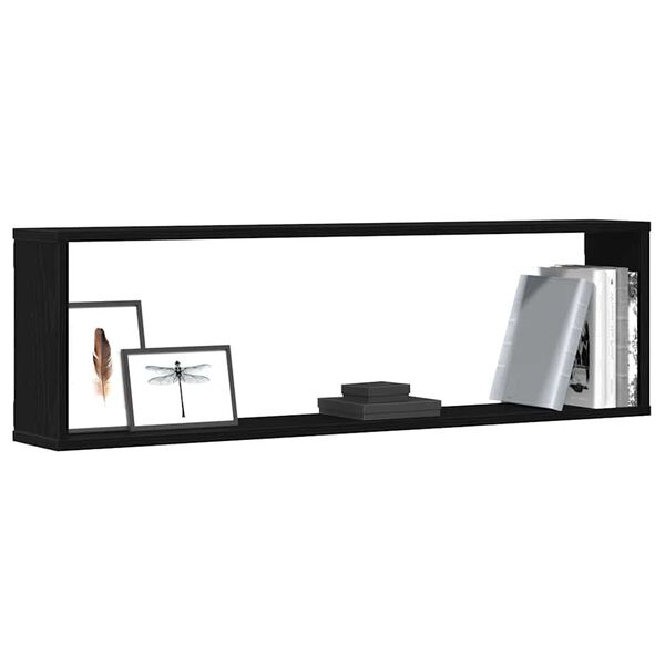vidaXL Wandrekken Kubusvormige 4 st 100x15x30 cm spaanplaat zwart