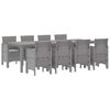 vidaXL Tuin Eetset 9 pcs Wit Polypropyleen