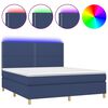 vidaXL Boxspring met matras en LED stof blauw 160x200 cm