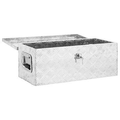 vidaXL Opbergbox 70x31x27 cm aluminium zilverkleurig