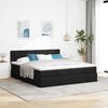 vidaXL Ottoman bed met matrassen en LED's 160x200cm stof zwart