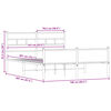 vidaXL Bedframe zonder matras metaal gerookt eikenkleurig 160x200 cm