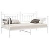 vidaXL Bedframe voor een daybed met hoofdeinde Wit 90 x 200 cm Staal