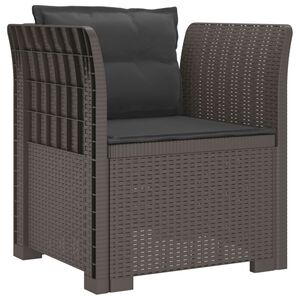 vidaXL E&eacute;npersoons Fauteuil met Kussens Rattan Look PP Lichtgrijs