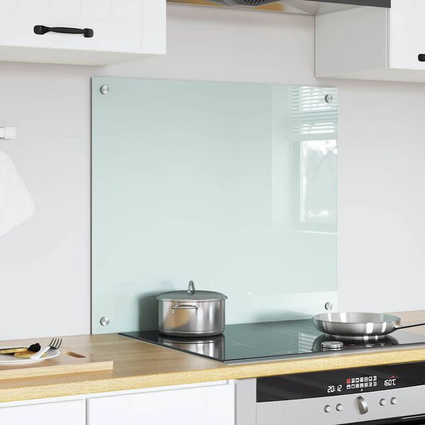 vidaXL Keuken Achterwand Wit 70 x 60 cm gehard glas