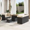 vidaXL Tuin Sofa Set met kussen 8 pcs Zwart en Cr&egrave;me poly rattan