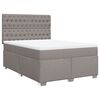 vidaXL Boxspring met matras stof taupe 140x200 cm