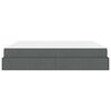 vidaXL Bedframe met matras met matras 2 pcs Dim Grijs Stof