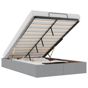 vidaXL Bedframe zonder matras 120x190 cm stof lichtgrijs